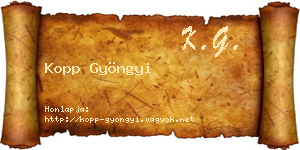 Kopp Gyöngyi névjegykártya