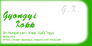 gyongyi kopp business card